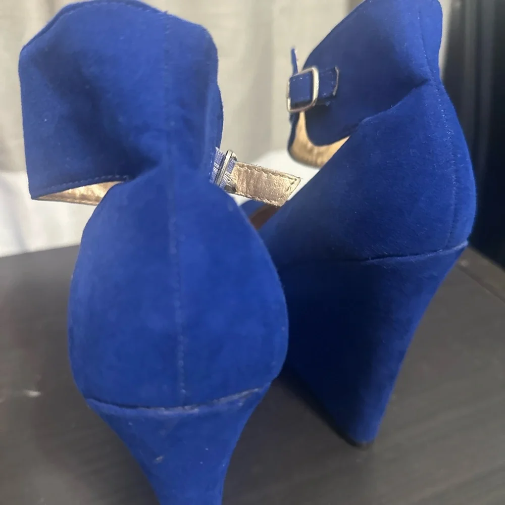 🎓Qupid Royal Blue Platform Heels